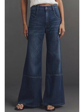 Anthropologie Pilcro High-Rise Flare Jeans Dark Denim 30
